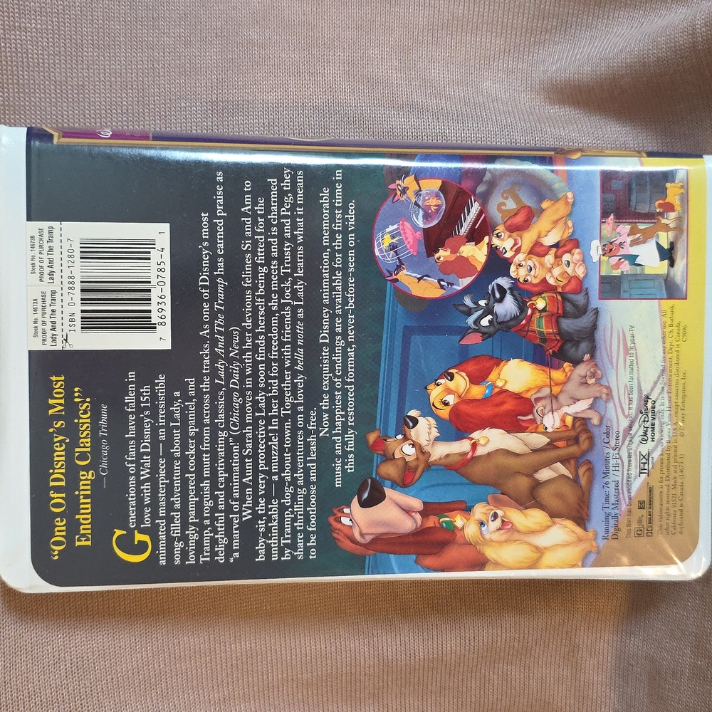 Lady and the Tramp VHS - Picture 2 of 3